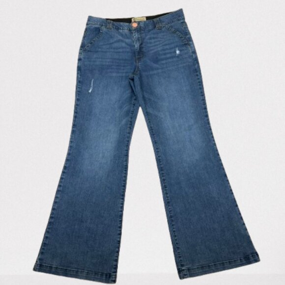 Democracy Ab Technology Women's Boot Cut Stretch Jeans Size 14 Medium Blue - Picture 2 of 8